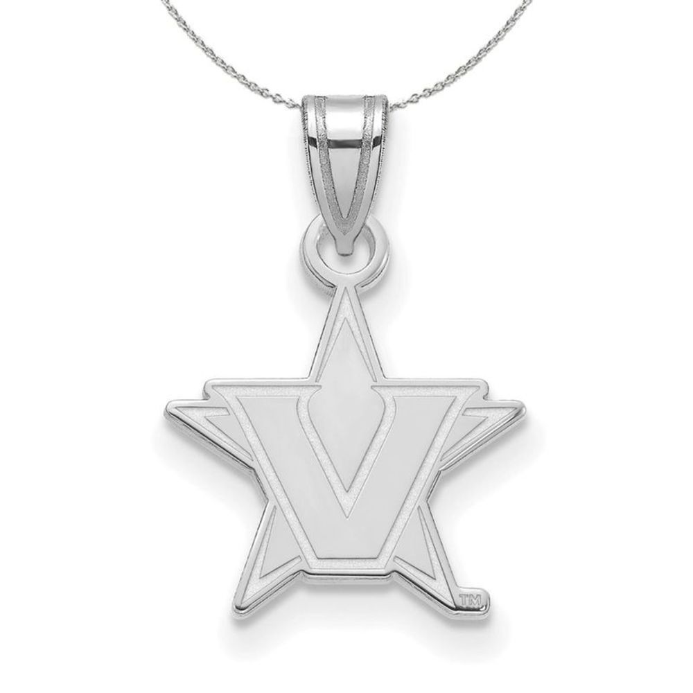 Sterling Silver Vanderbilt U. Small Initial V Necklace - 18 Inch